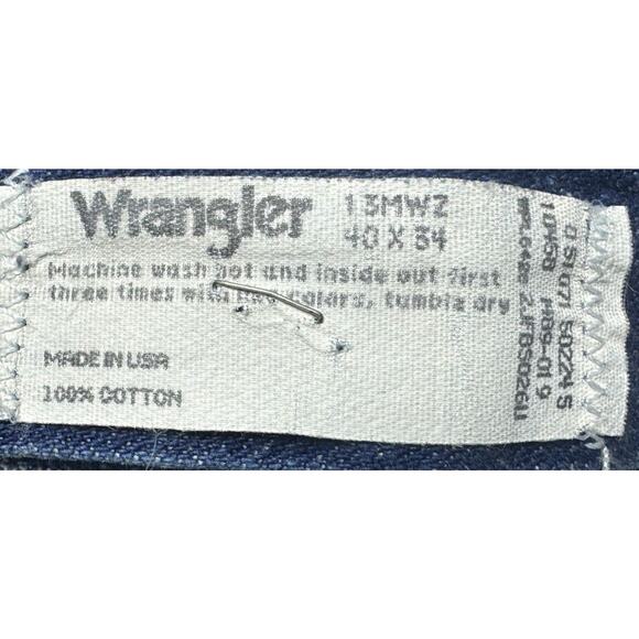 Wrangler 13MWZ Men's Regular Fit Straight Leg Western Blue Jeans - Size 40x31.5 - Picture 6 of 6